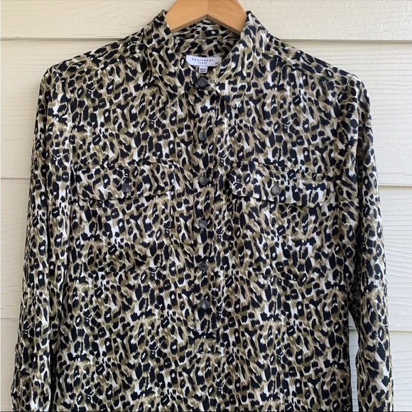 Equipment Femme Animal Print 100% Silk Maxi Shirt Dress Small Long Sleeve Collar - Picture 3 of 10